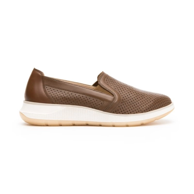 Slip-on para mujer en piel extra suave estilo 119302 - Bronceado